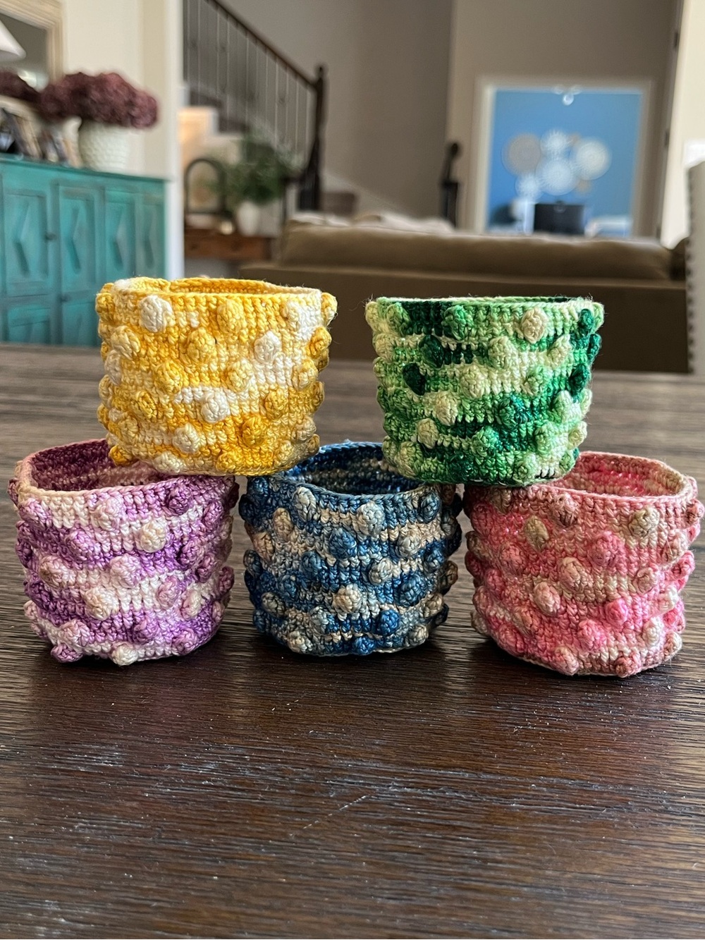 Hobnail Crocheted Mini Decorative Holders 2-1/4”